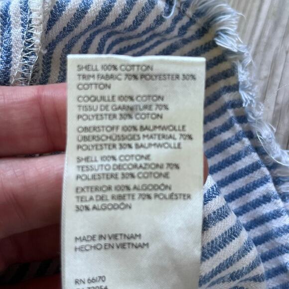 Anthropologie Pilcro Women's Blue Striped Denim Sleeveless Crop Top Size XL - Picture 9 of 10